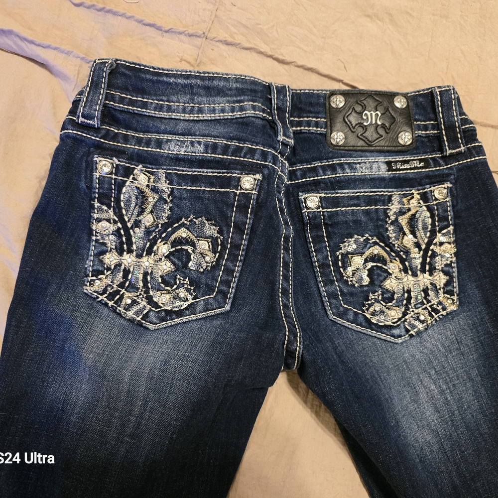 Miss Me Embellished Western Blue Jeans